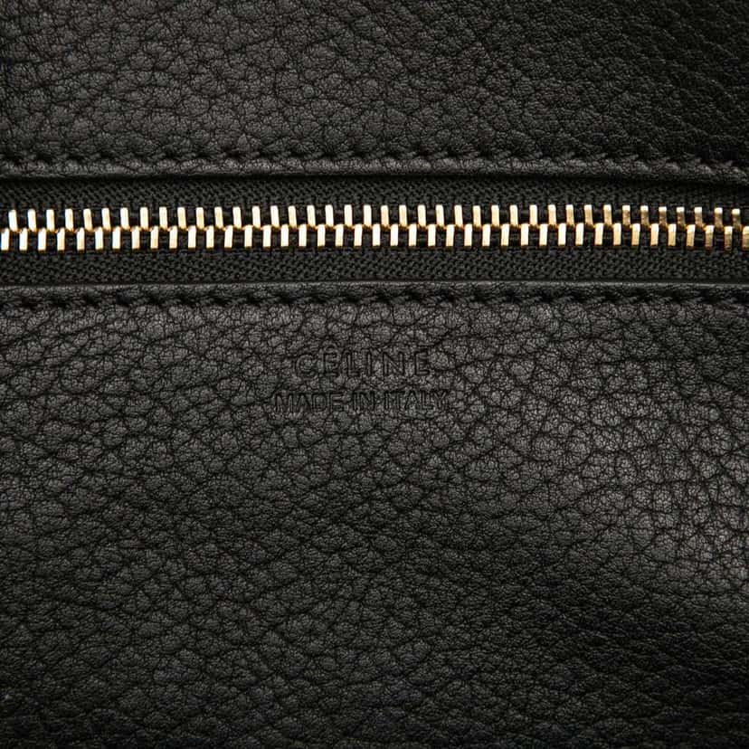 Celine Medium Grained Calfskin Tie Knot Tote Black Leather Good condition - Box View