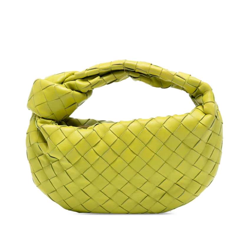 Bottega Veneta Mini Nappa Intrecciato Jodie Yellow Leather Good condition - Front View