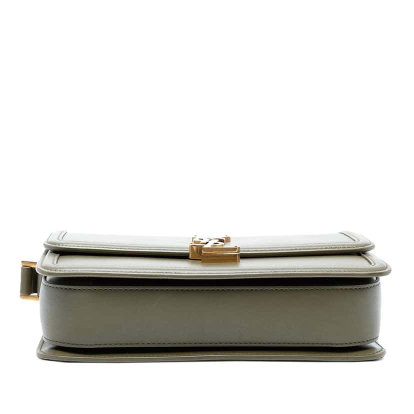 Saint Laurent Medium Leather Solferino Satchel In Box Green Leather Good condition - Inside View