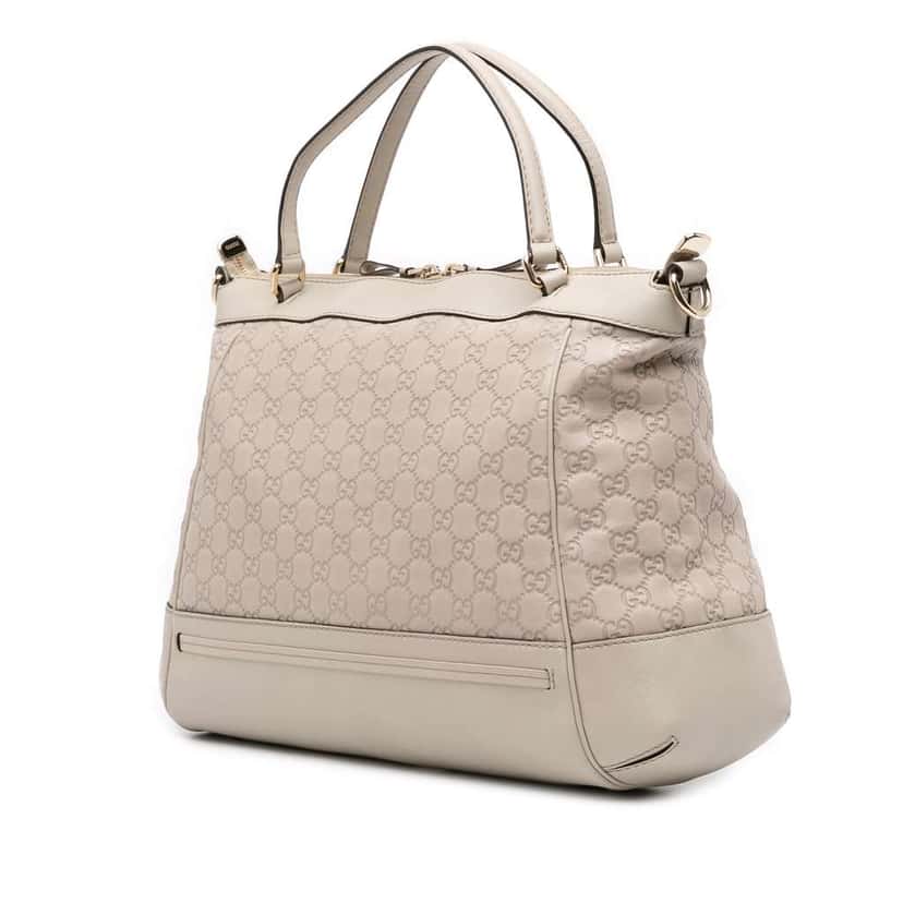 Gucci Guccissima Mayfair Satchel White Leather Good condition - Back View