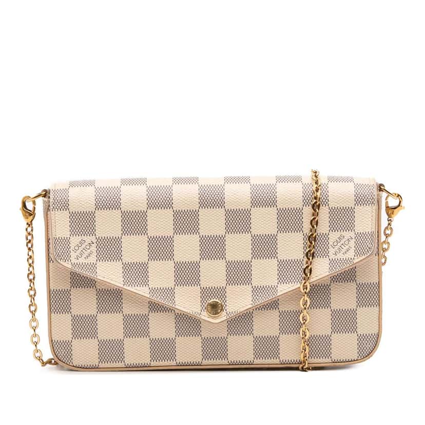 Louis Vuitton Damier Azur Pochette Felicie White Canvas Good condition - Front View