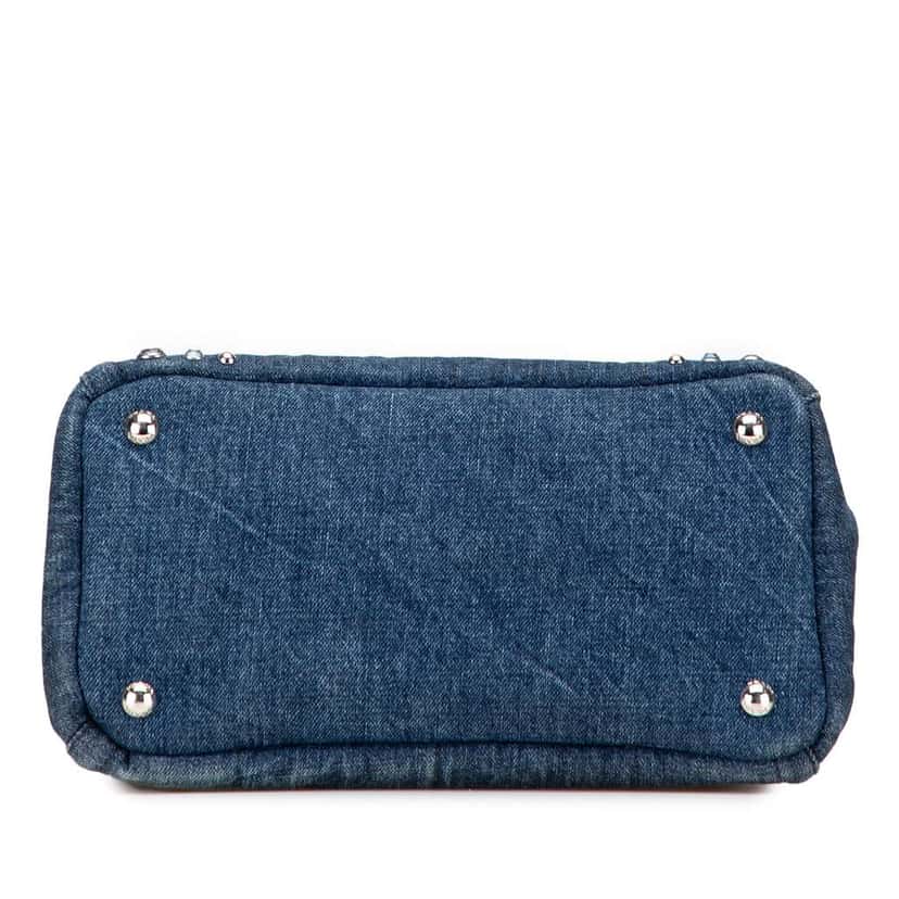 Prada Small Denim Canapa Bijoux Satchel Blue Denim Good condition - Inside View