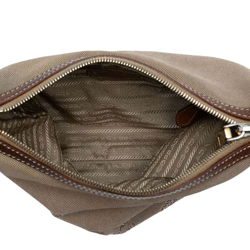 Prada Canvas Canapa Logo Crossbody Brown Canvas Good condition - Model View