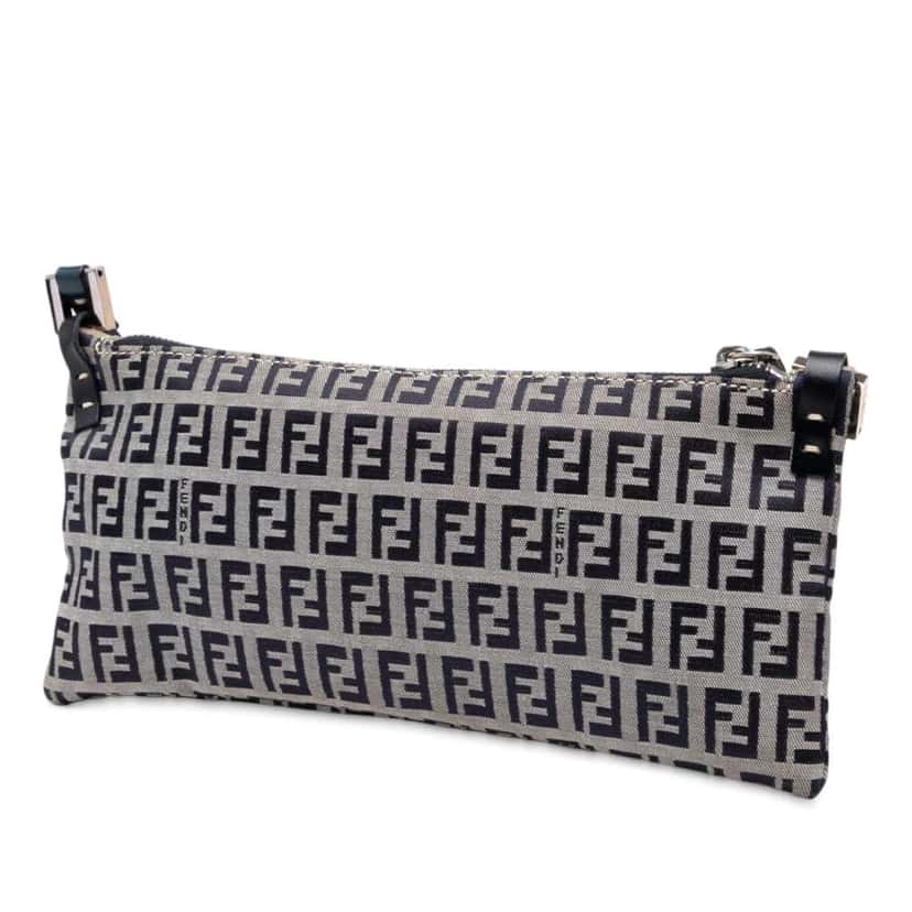 Fendi Zucchino Canvas Crossbody Grey Canvas Good condition - Back View