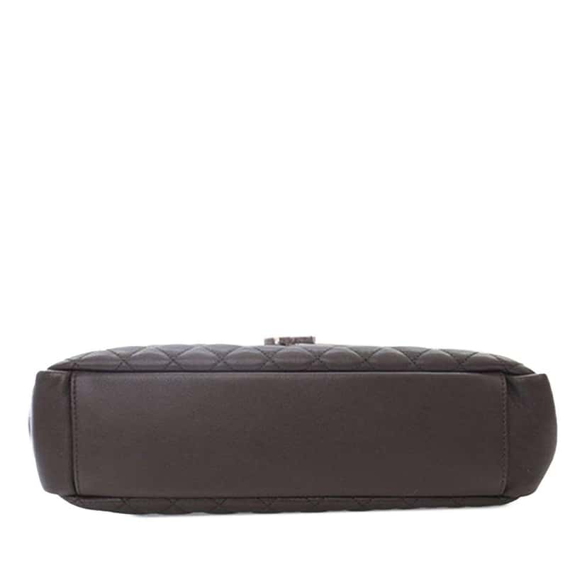 Saint Laurent Large Triquilt Leather Monogram Envelope Bag Grey Leather Good condition - Box View