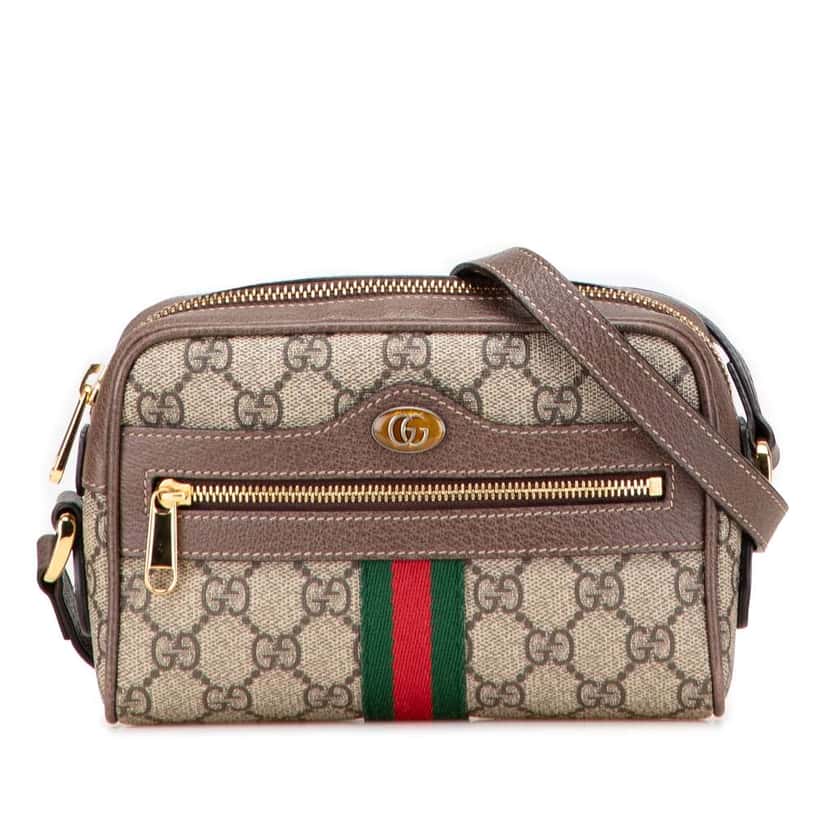 Gucci Mini GG Supreme Ophidia Crossbody Brown Canvas Good condition - Front View