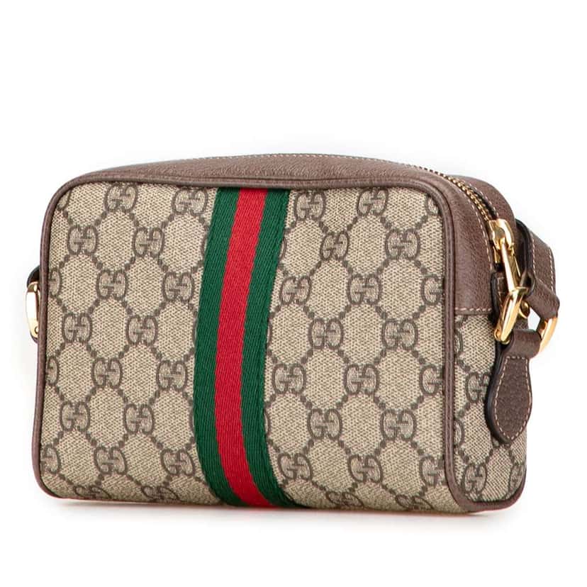 Gucci Mini GG Supreme Ophidia Crossbody Brown Canvas Good condition - Back View