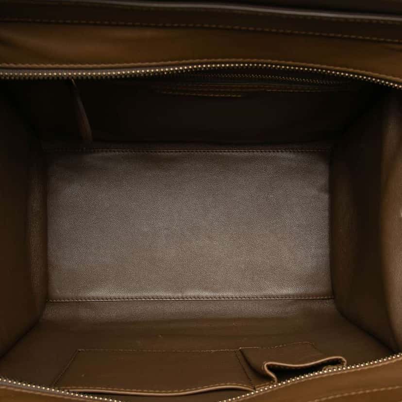 Celine Mini Tricolor Canvas and Leather Luggage Tote Brown Canvas Good condition - Model View