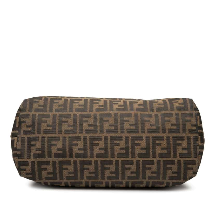 Fendi Medium Zucca Canvas Studded Roll Tote Brown Canvas Good condition - Inside View