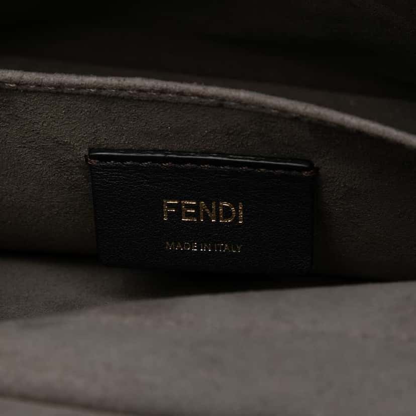 Fendi Zucca Crystal Double F Baguette Satchel Brown Canvas Good condition - Box View