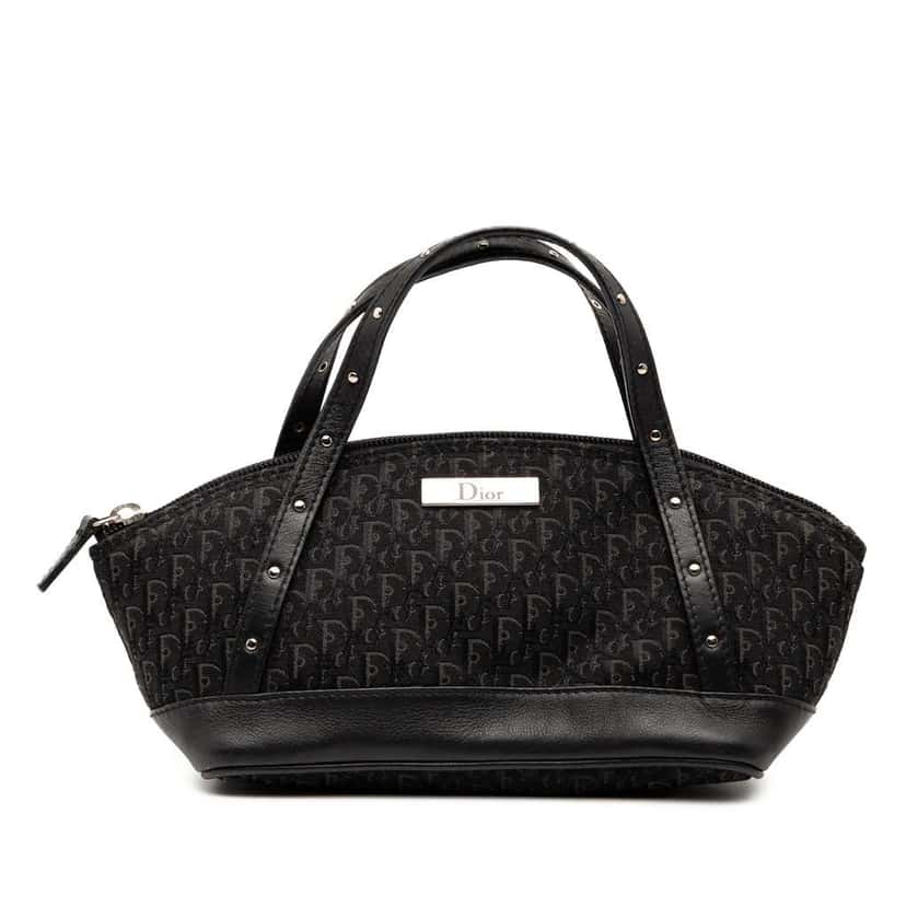 Dior Mini Diorissimo Trotter Canvas Street Chic Handbag Black Canvas Good condition - Front View
