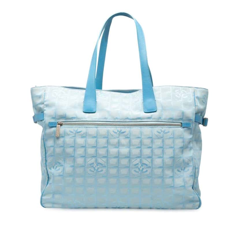 Chanel New Travel Line Nylon Tote Blue Good condition - Front View