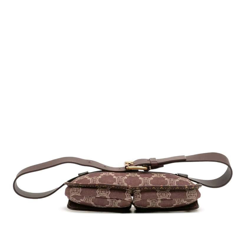 Celine Macadam Denim Double Pocket Belt Bag Brown Denim Very good condition - Inside View