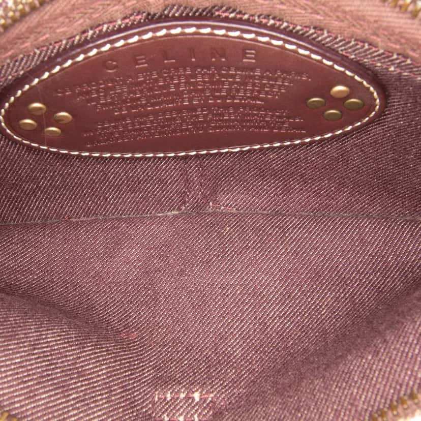 Celine Macadam Denim Double Pocket Belt Bag Brown Denim Very good condition - Model View