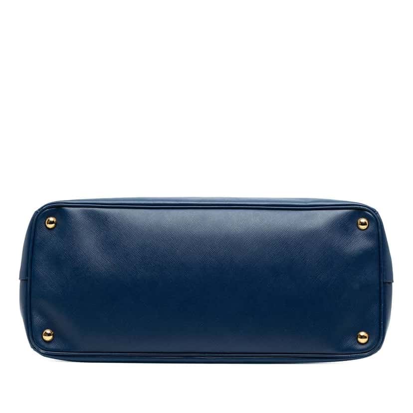Prada Extra Large Saffiano Lux Galleria Double Zip Tote Blue Leather Good condition - Inside View