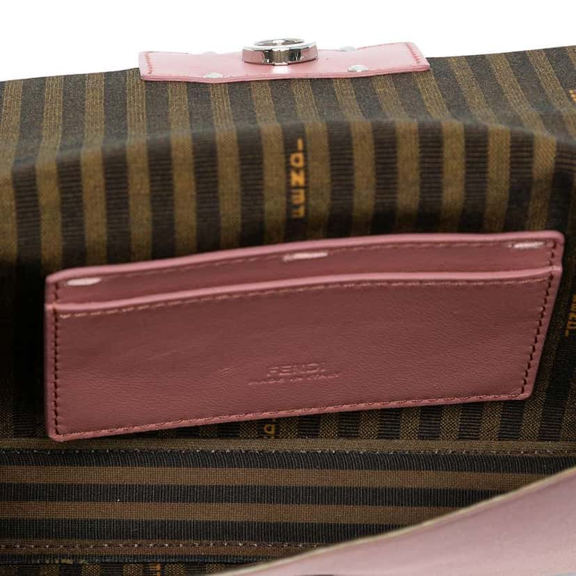 Fendi Silk Baguette Phone Pouch Satchel Pink Silk Good condition - Model View
