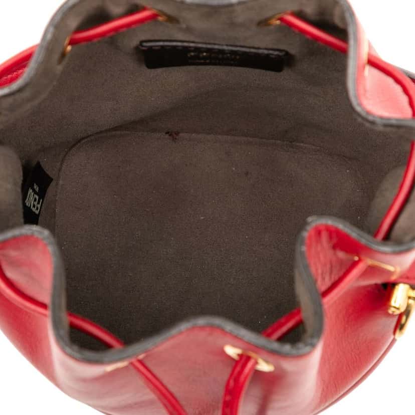 Fendi Mini Leather Mon Tresor Bucket Bag Red Leather Good condition - Model View