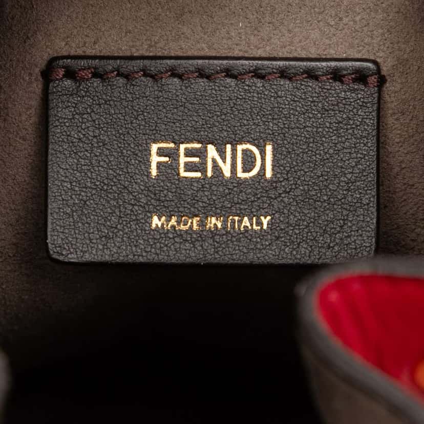 Fendi Mini Leather Mon Tresor Bucket Bag Red Leather Good condition - Box View