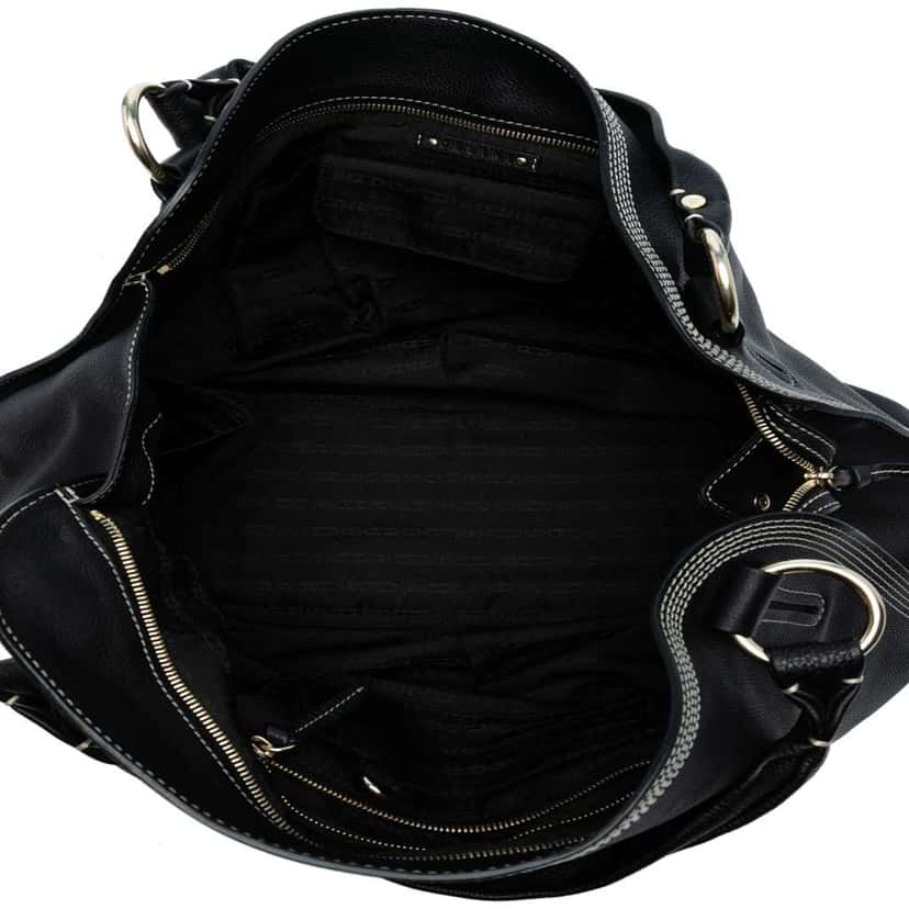 Celine Large Grained Calfskin Bittersweet Hobo Black Leather Good condition - Model View