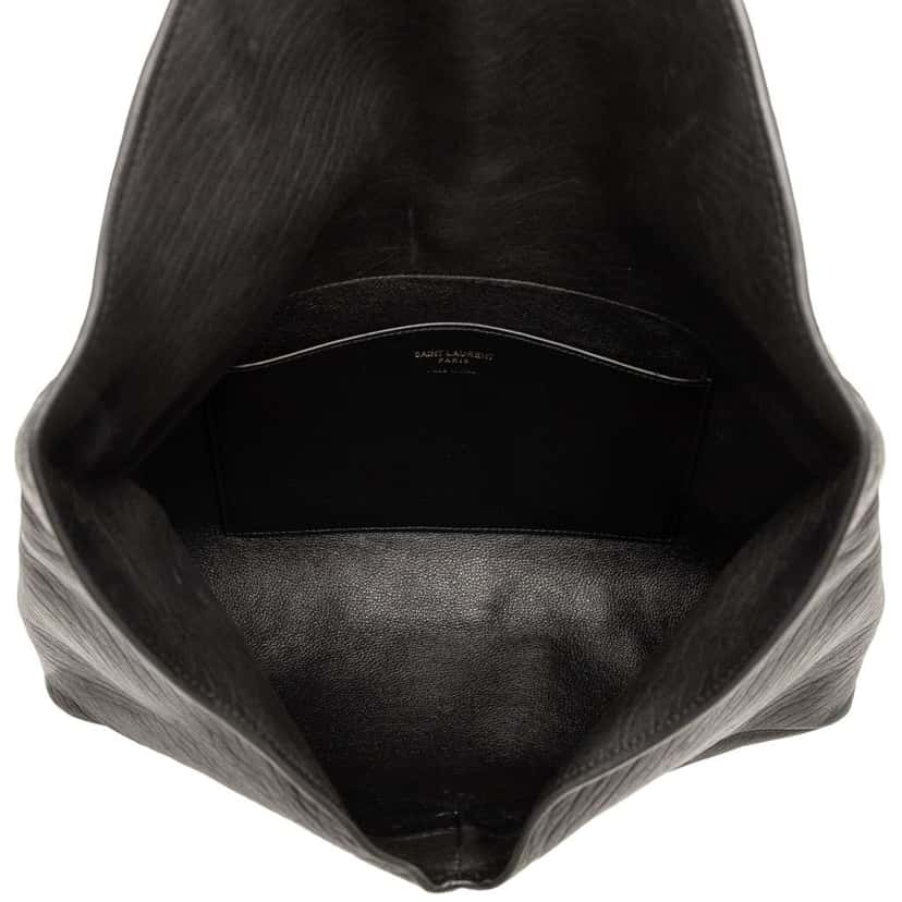 Saint Laurent Large Lambskin Cassandre Envelope Pouch Black Leather Good condition - Model View