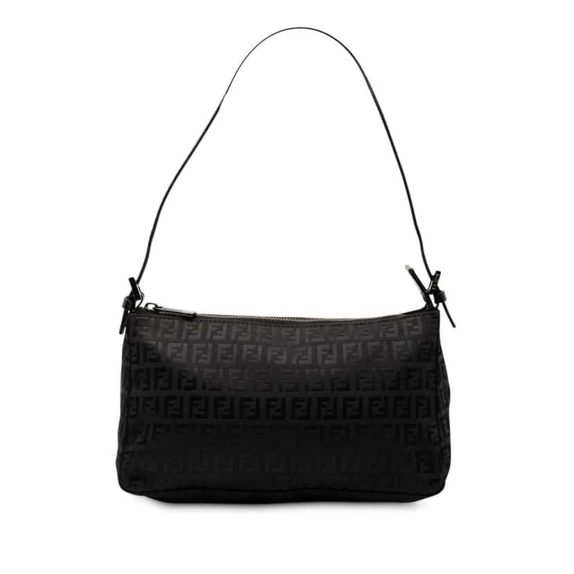 Fendi Zucchino Canvas Pochette Black Canvas Good condition - Front View