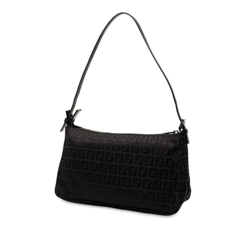 Fendi Zucchino Canvas Pochette Black Canvas Good condition - Back View