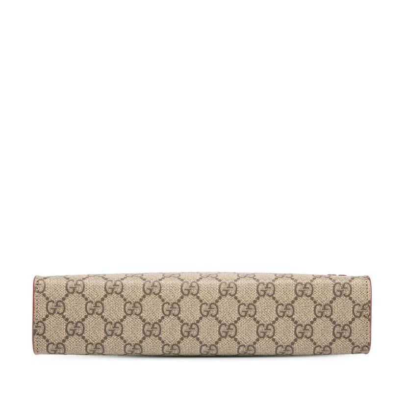 Gucci Small Bicolor GG Supreme Pouch Brown Canvas Good condition - Inside View