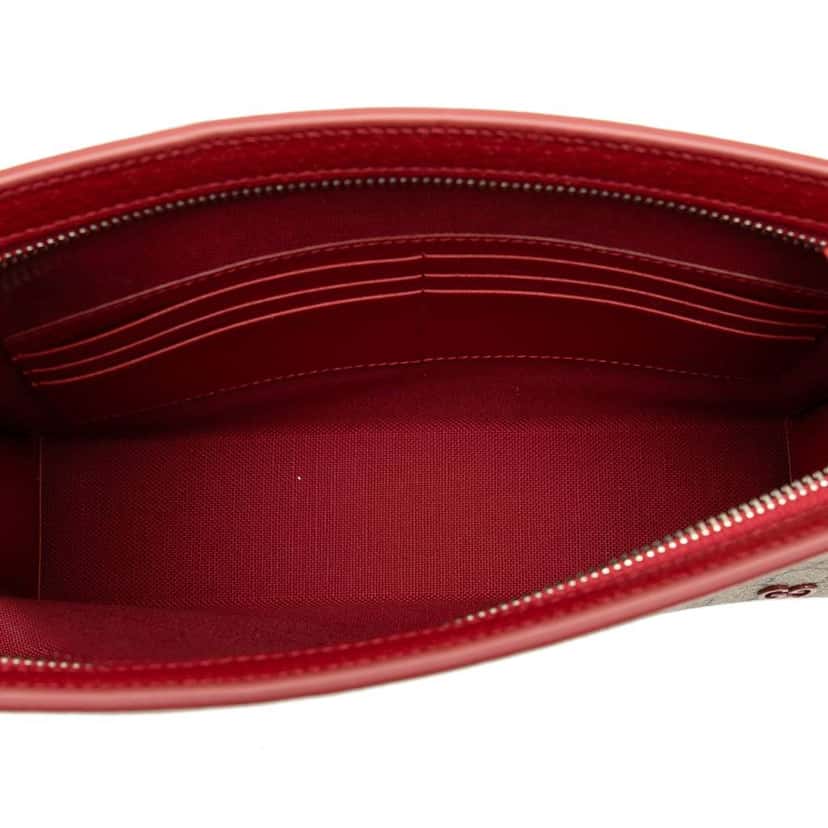 Gucci Small Bicolor GG Supreme Pouch Brown Canvas Good condition - Model View