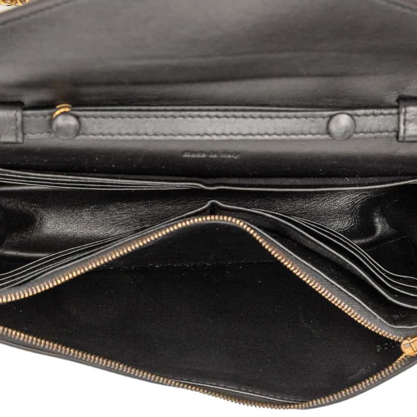 Celine Tricolor Leather Pocket Envelope Wallet On Chain Black Leather Good condition - Model View