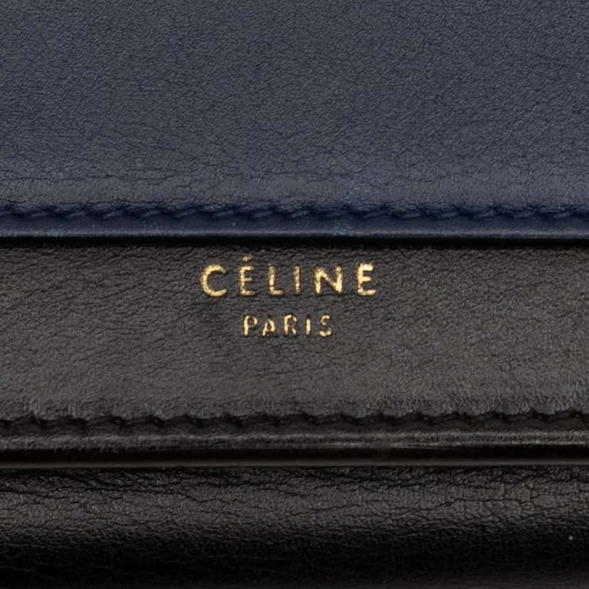 Celine Tricolor Leather Pocket Envelope Wallet On Chain Black Leather Good condition - Box View