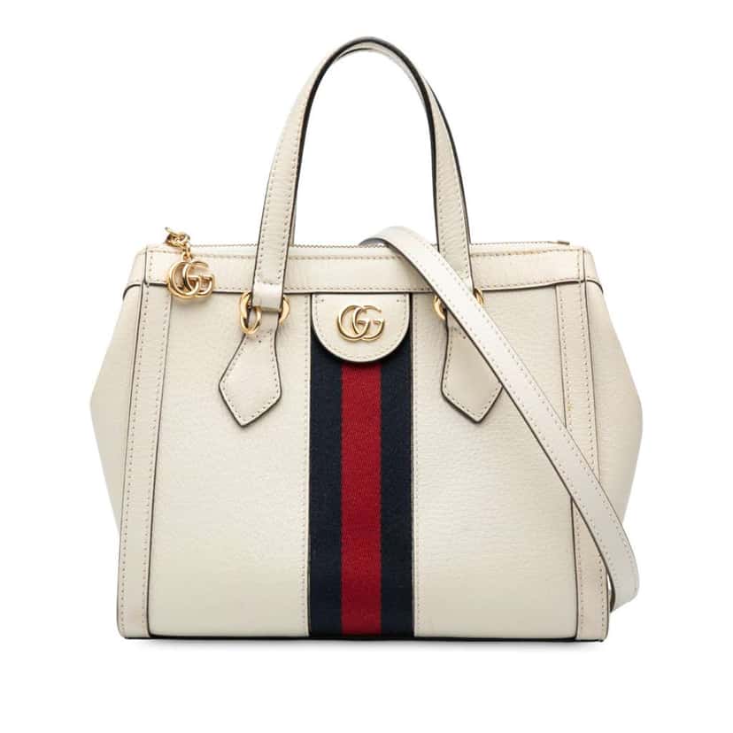 Gucci Small Leather Ophidia Satchel White Leather Very good condition - Front View