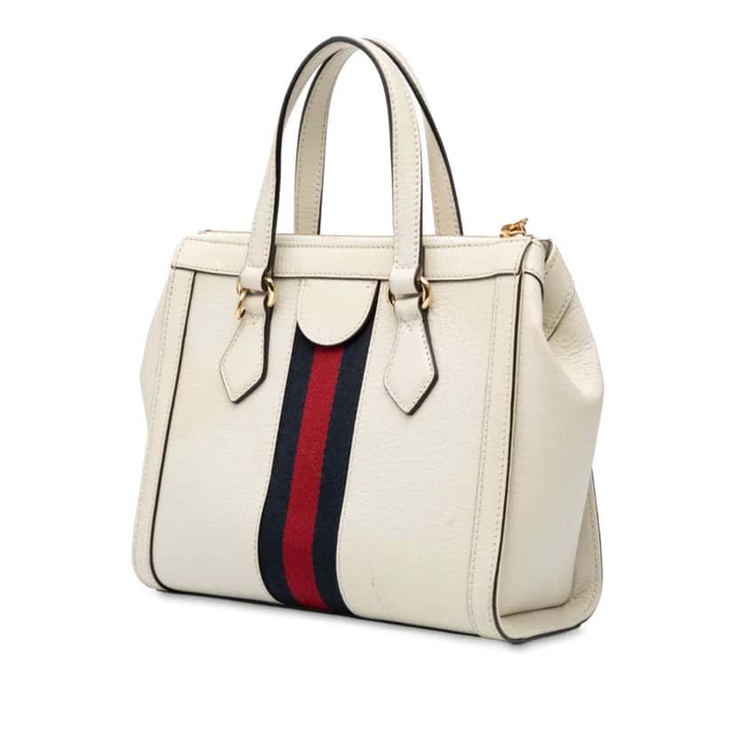 Gucci Small Leather Ophidia Satchel White Leather Very good condition - Back View