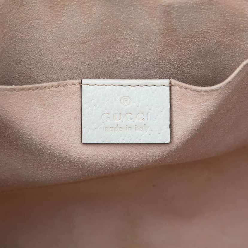 Gucci Small Leather Ophidia Satchel White Leather Very good condition - Box View