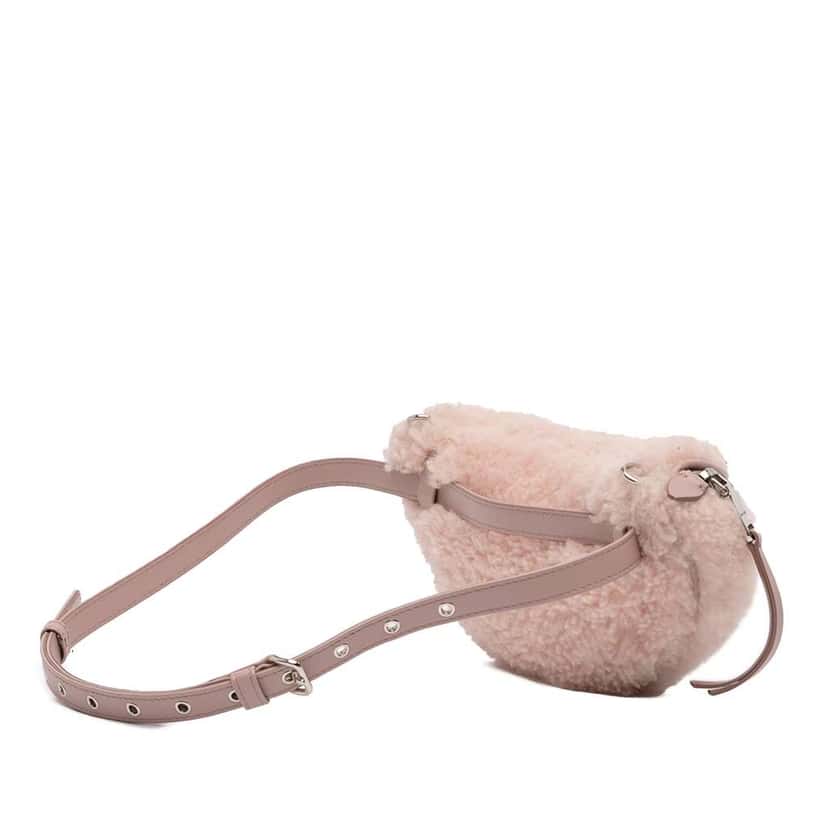 Miu Miu Shearling Convertible Belt Bag Pink Good condition - Back View