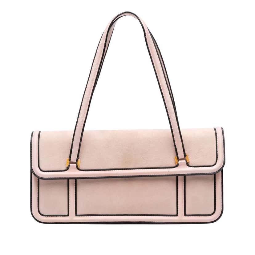 Loewe Suede Handbag Pink Leather Good condition - Front View