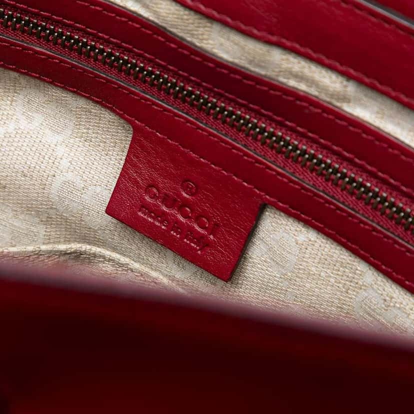 Gucci Patent Bright Bit Satchel Red Leather Good condition - Box View