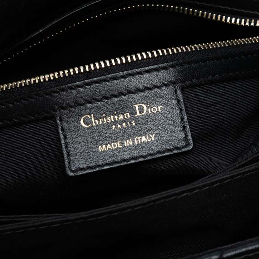 Dior Lambskin Cannage Gaufre Delices Flap Black Leather Good condition - Box View