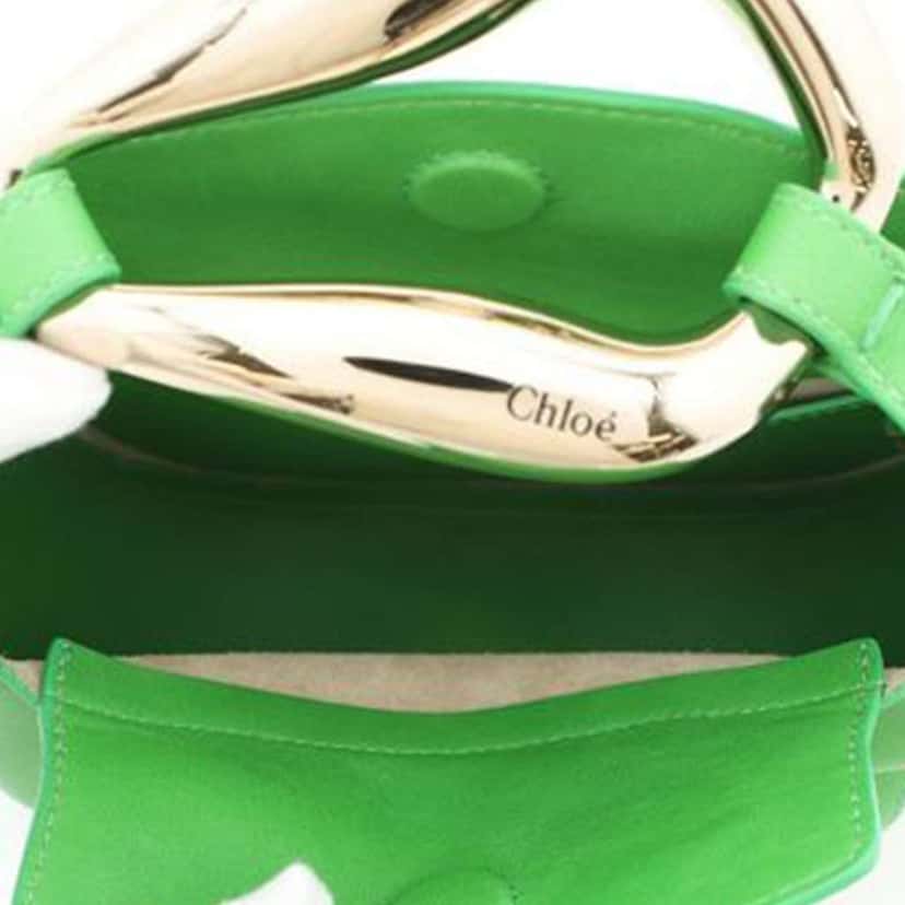 Chloé Small Leather Kiss Satchel Green Leather Good condition - Model View