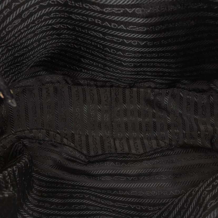 Prada Leather and Tessuto Shoulder Bag Black Leather Very good condition - Model View
