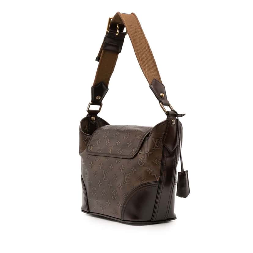 Louis Vuitton Monogram Embossed Sergent PM Brown Leather Good condition - Back View