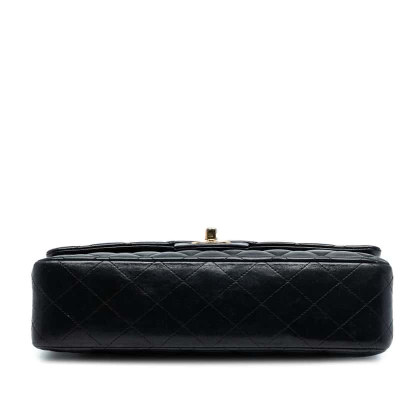 Chanel Medium Classic Lambskin Double Flap Black Leather Good condition - Inside View