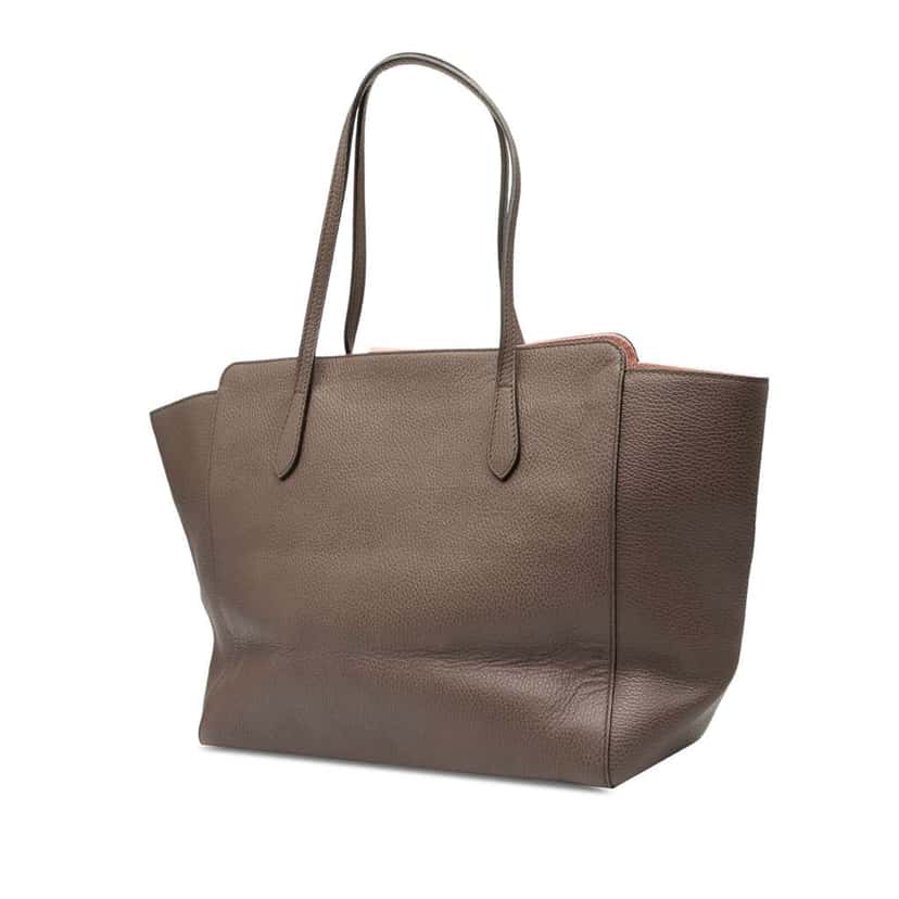 Gucci Medium Leather Swing Tote Brown Leather Good condition - Back View