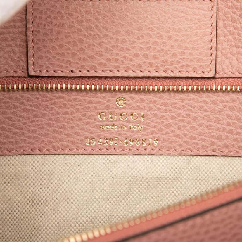 Gucci Medium Leather Swing Tote Brown Leather Good condition - Box View