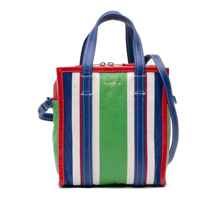 Balenciaga XS Lambskin Bazar Shopper Satchel Green Leather Good condition - Front View