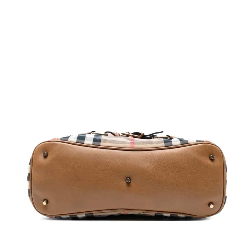 Burberry House Check Canvas Brecon Shoulder Bag Brown Canvas Good condition - Inside View