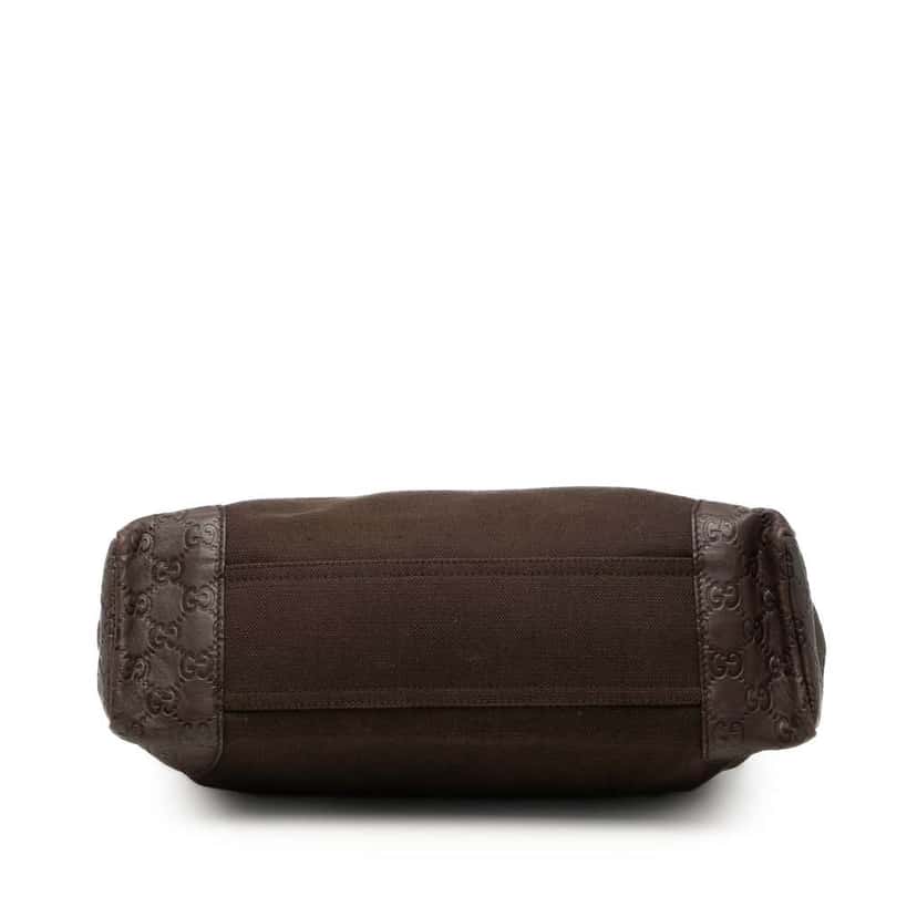 Gucci Guccissima Trimmed Canvas Crossbody Brown Canvas Good condition - Inside View