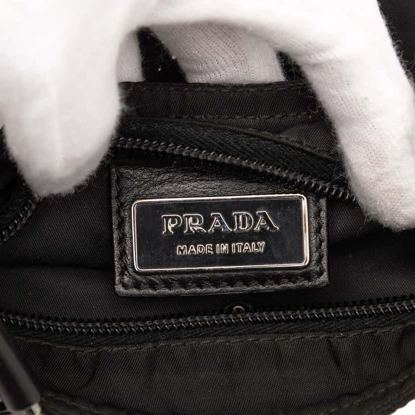Prada Tessuto Zip Top Crossbody Black Good condition - Box View