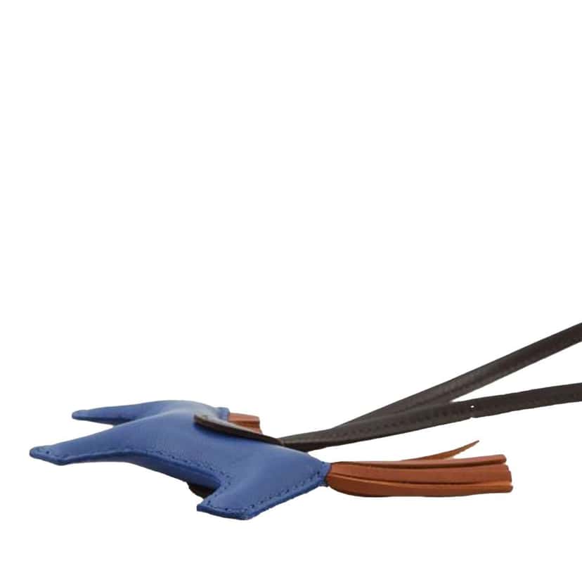 Hermès Milo Lambskin Grigri Rodeo Horse Bag Charm PM Blue Leather Very good condition - Inside View