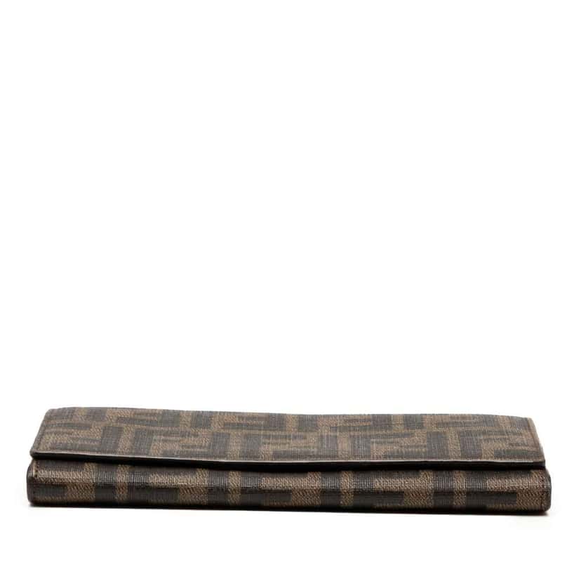 Fendi Zucca Coated Canvas Trifold Long Wallet Brown Canvas Good condition - Inside View