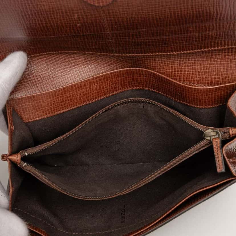 Fendi Zucca Coated Canvas Trifold Long Wallet Brown Canvas Good condition - Model View